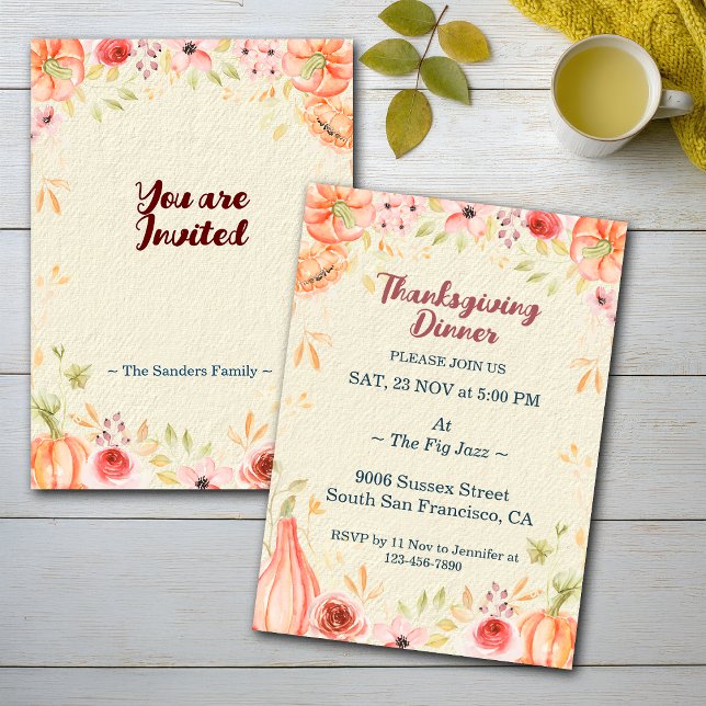 Happy Feast Thanksgiving Dinner Customise Invitation (Creator Uploaded)