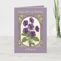 Happy February Birthday Viola Flowers