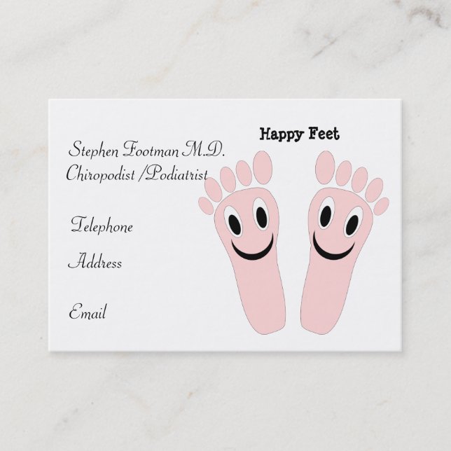 Happy Feet Chiropodist Business Card (Front)