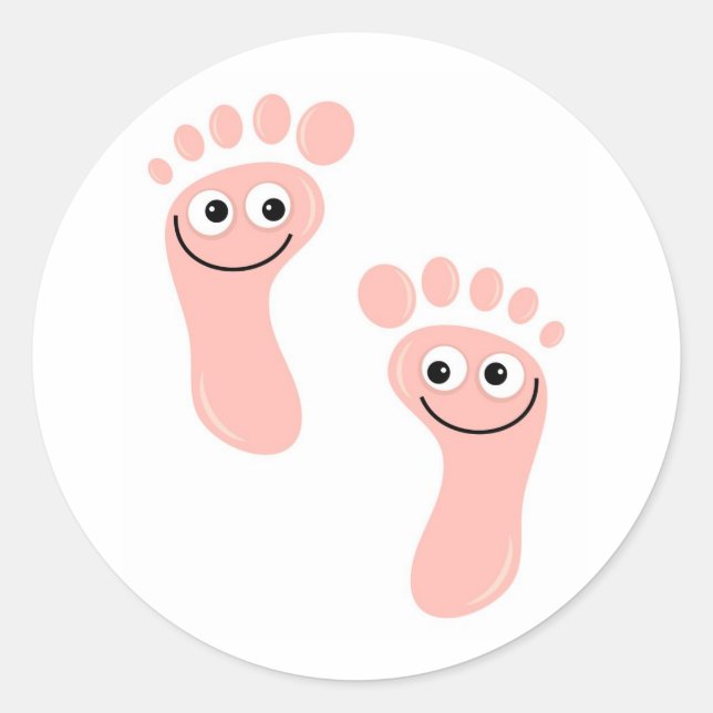 Happy Feet Classic Round Sticker (Front)