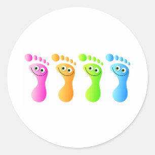 Happy Feet Classic Round Sticker