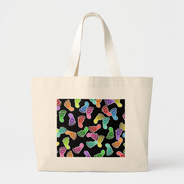 Happy Feet Wallpaper Large Tote Bag (Front)