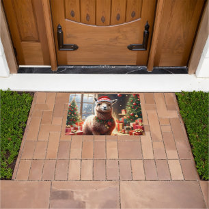 Happy Festive Alpaca Christmas,  Doormat