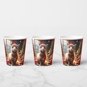 Happy Festive Alpaca Christmas, Paper Cups