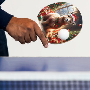 Happy Festive Alpaca Christmas, Ping Pong Paddle