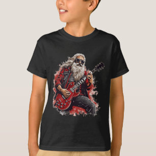 Happy festive Season for Motorcycle Santa and Guit T-Shirt