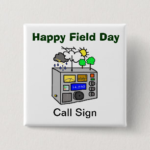 Happy Field Day Ham Radio Square Button