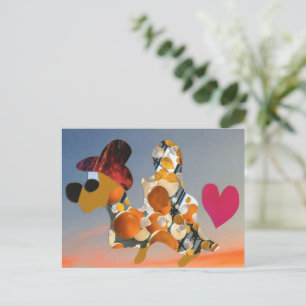 Happy figure wishes you a happy birthday party postcard