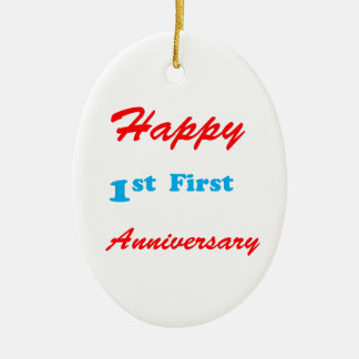 HAPPY First 1st ANNIVERSARY Blessings Celebrations Ceramic Tree Decoration