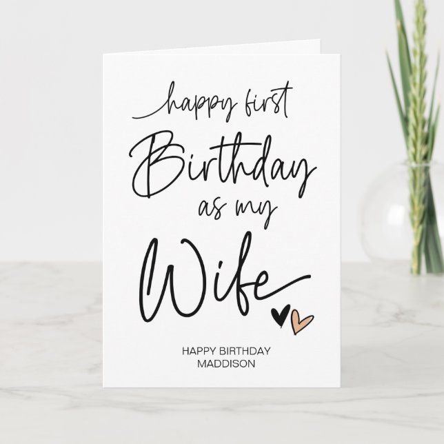 Happy First Birthday As My Wife Gift From Husband Card (Front)