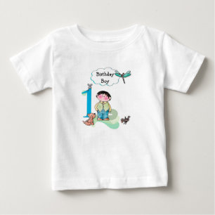 Happy First Birthday, Birthday Boy Jersey Baby T-Shirt