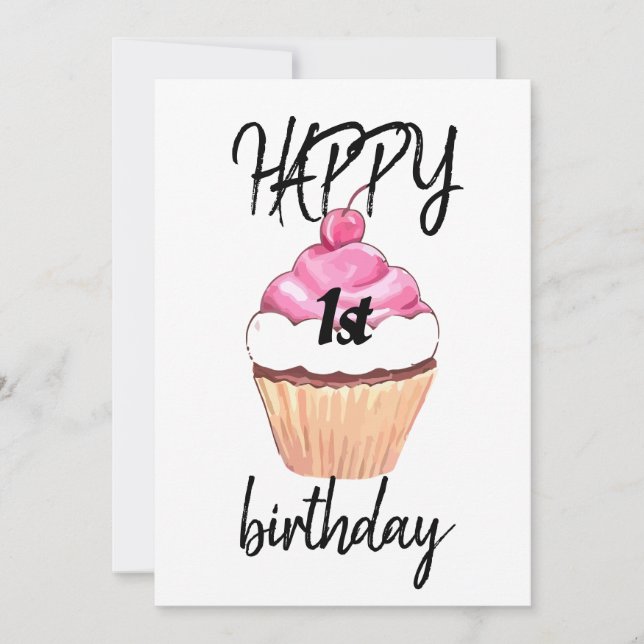 Happy First Birthday Card (Front)