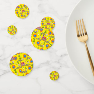 Happy First Birthday Confetti, #1 Birthday Yellow Confetti