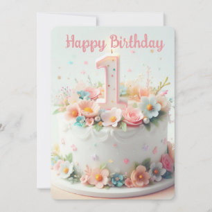 Happy First Birthday Holiday Card