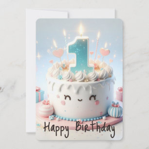 Happy First Birthday  Holiday Card