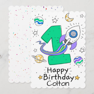 Happy First Birthday Holiday Card