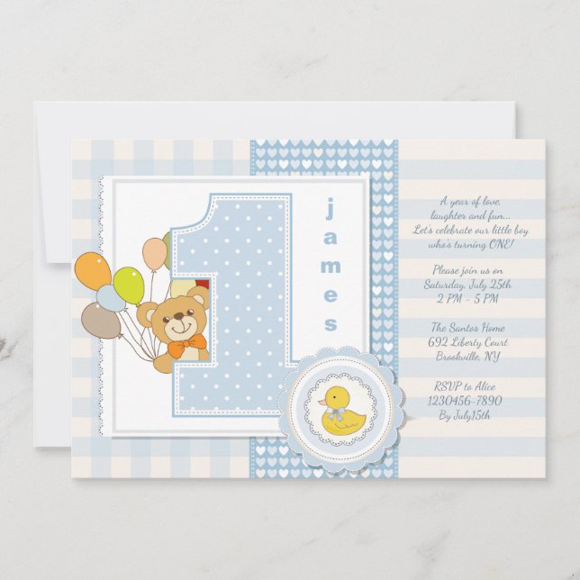 Happy First Birthday Invitation (Front)