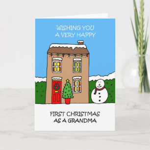 Happy First Christmas as a Grandma Holiday Card
