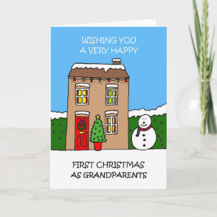 Happy First Christmas as Grandparents Holiday Card