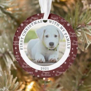 Happy First Christmas Custom Photo Ornament