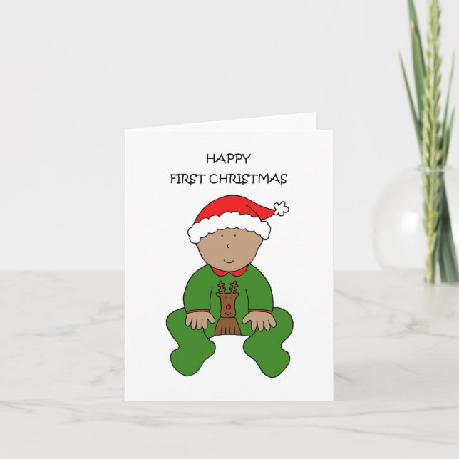 Happy First Christmas for Asian Baby Holiday Card (Front)