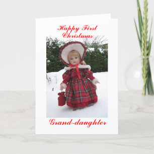 Happy first Christmas grand daughter Holiday Card