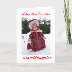 Happy first Christmas granddaughter Holiday Card