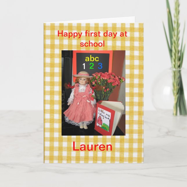 Happy first day at school Lauren Card (Front)