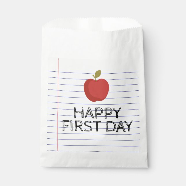 Happy First Day Back to School Apple Teacher  Favour Bags (Front)
