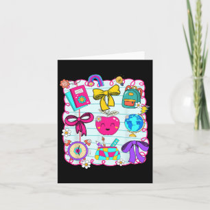 Happy First Day Back To School Coquette Bow Studen Card
