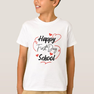 Happy First Day Back To School Hearts Cute T-Shirt