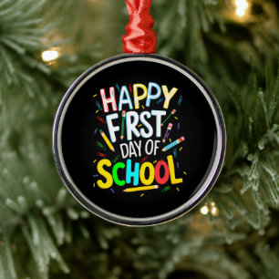 Happy First Day Back to School Metal Tree Decoration