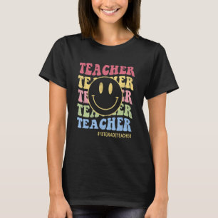 Happy First Day Face Retro Teacher Love Inspire El T-Shirt
