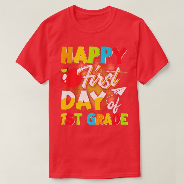 Happy First Day Of 1st Grade Back To School Premiu T-Shirt (Design Front)