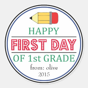 Happy First Day Of 1st Grade Pencil Sticker