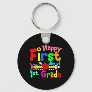 Happy First Day Of 1st Grade Teacher Student Back Key Ring