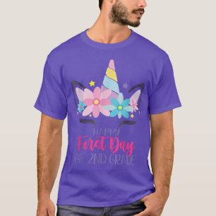 Happy First Day Of 2nd Grade Cute Unicorn Back To  T-Shirt