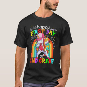 Happy First Day Of 2nd Grade Dabbing Unicorn Cute  T-Shirt