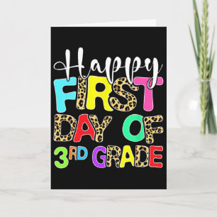 Happy First Day Of 3rd Grade Leopard Ck To School Card