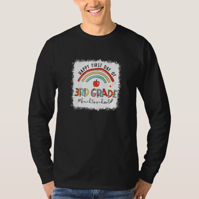 Happy First Day Of 3rd Third Grade Rainbow Back To T-Shirt (Front)