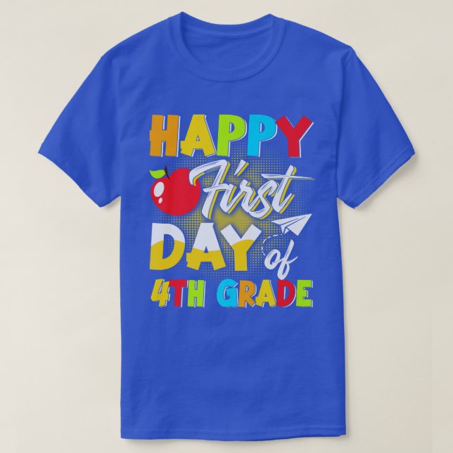 Happy First Day Of 4th Grade Back To School Premiu T-Shirt (Design Front)