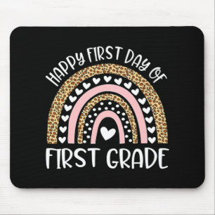 Happy First Day of 4th Grade Teacher Back To Schoo Mouse Mat