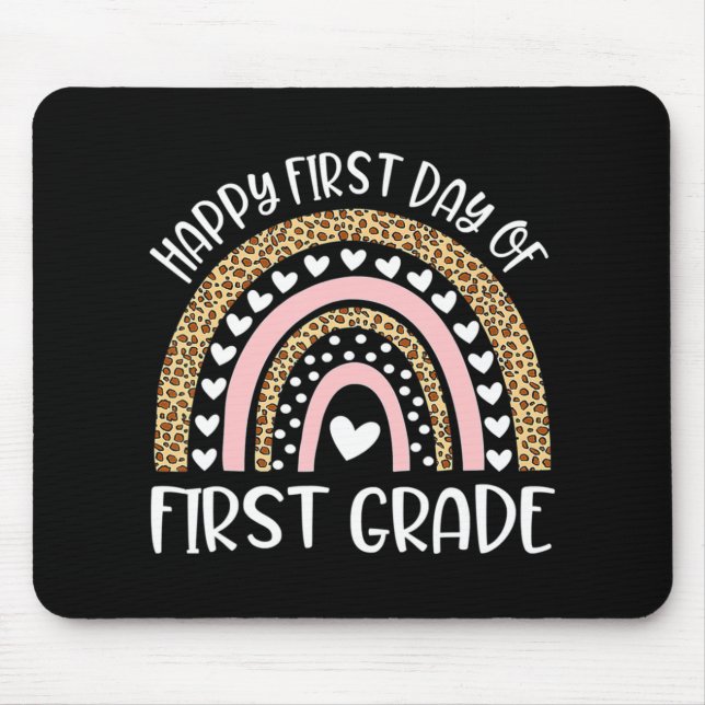 Happy First Day of 4th Grade Teacher Back To Schoo Mouse Mat (Front)