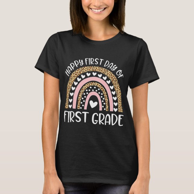 Happy First Day of 4th Grade Teacher Back To Schoo T-Shirt (Front)