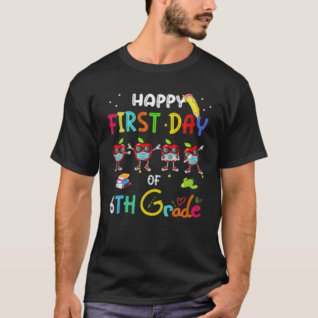 Happy First Day Of 6Th Grade Virtual School Dabbin T-Shirt (Front)