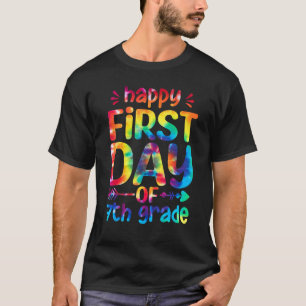 Happy First Day Of 7th Grade Tie Dye Teacher Stude T-Shirt