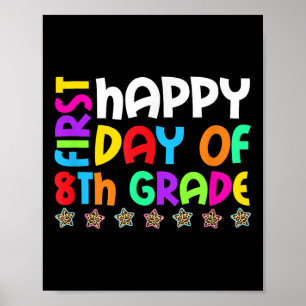 Happy First Day Of 8th Grade Back To School Teache Poster