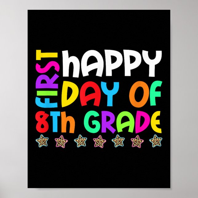 Happy First Day Of 8th Grade Back To School Teache Poster (Front)
