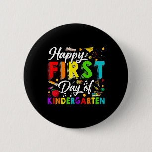 Happy First Day Of Kindergarten Back To School Boy 6 Cm Round Badge