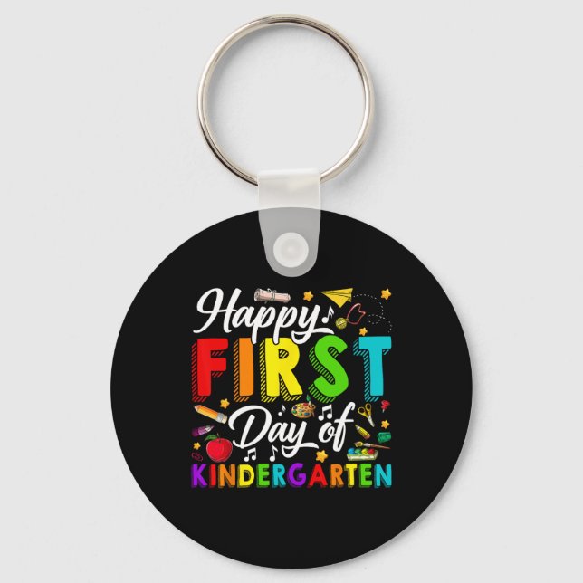 Happy First Day Of Kindergarten Back To School Boy Key Ring (Front)